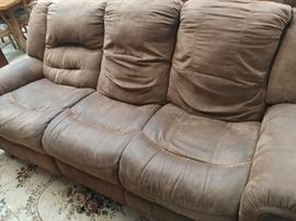 leather brown sofa recliner