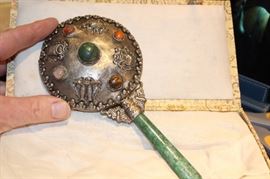Gemstone Inlaid hand Mirror