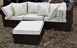 outdoor patio wicker style sofa