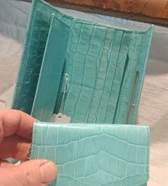 Karen Callan Turquoise with small key chain and credit card holder