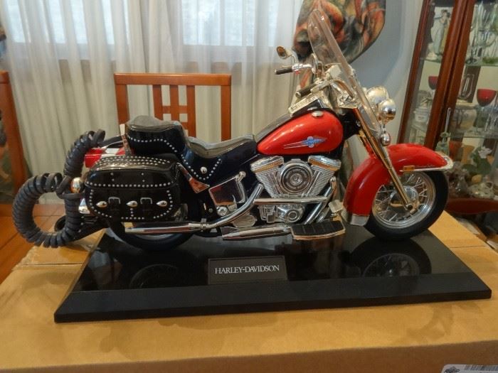 Jumbo authentic Harley Davidson Heritage Softail Motorcycle Telephone - works well! Size 15" long & 10" tall.