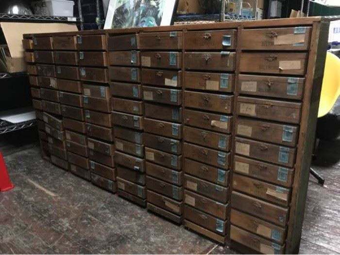 Primitive Wood Cigar Box Cabinet