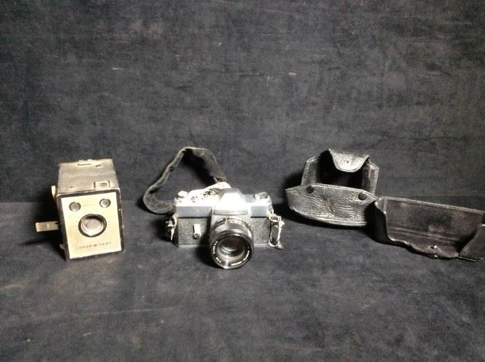 ShurShot Box Camera and Mamiya Film Camera