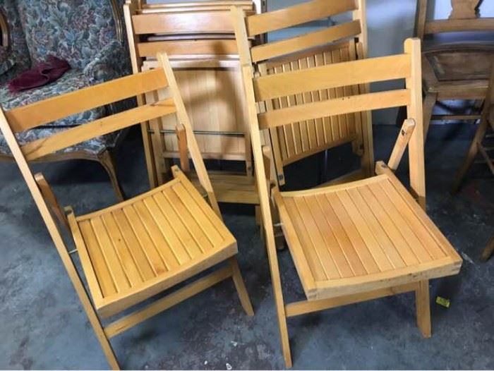 Vintage Folding Slat Chairs