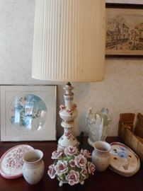 Vintage Floral Table Lamp, Decor
