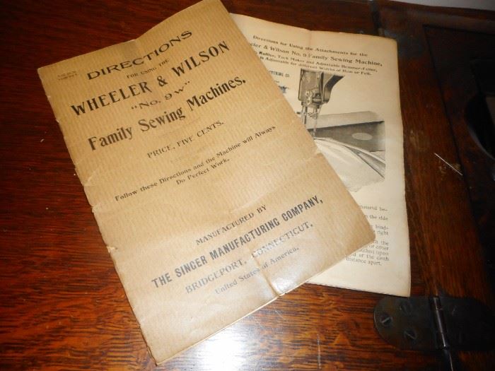 Original Booklet 1800's Wheeler Wilson 