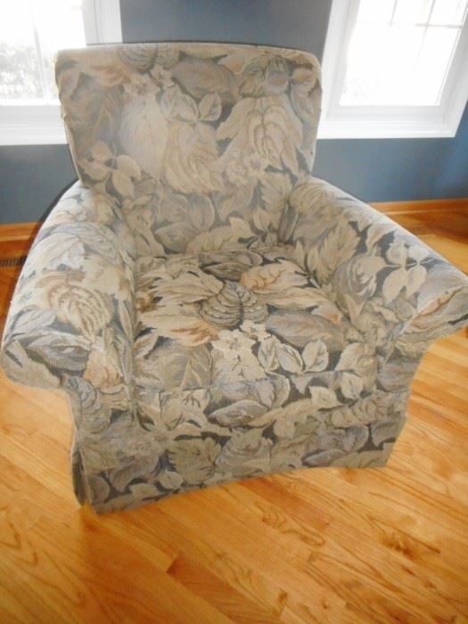 Brauhaus Pattern Over Stuffed Arm Chair
