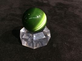 Cats Eye Apatite Sphere green