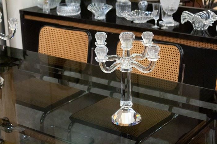 Shannon Crystal Victoria Five Light Candelabrum on this table.  We have two!