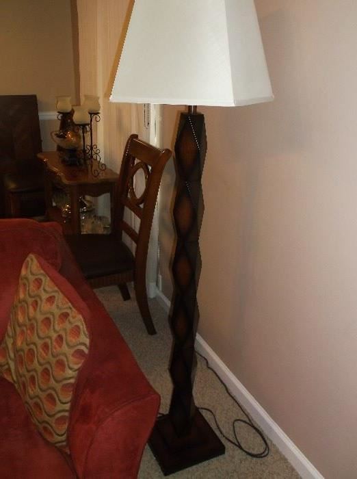 Wooden contemporary floor lamp