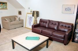 Jaymar Alvaro Leather Sofa, Twin Size Sleeper Sofa