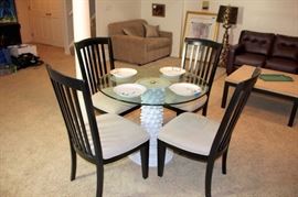 Glass Top Table with 4 Chairs