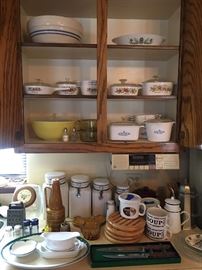 Pyrex & Corning Ware, mixing bowls, canister set