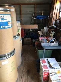 Storage bins, ladders, clothing racks
