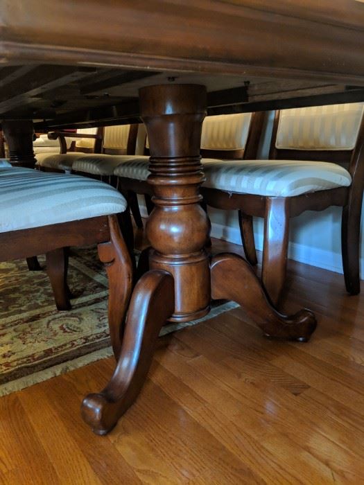 Pedestal legs of dining room table