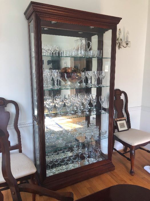 Glass Lighted Display Cabinet 43 1/2  x 79 x 14 1/2