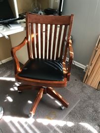 #19 Wood/Leather Rolling Chair $45.00
