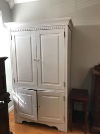 #42 White/gray Painted Armoire w/2 shelves 40x22x72 $65.00
