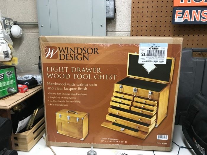#76 Windsor Design 8 drawer wood tool chest $50.00

