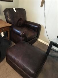 #22 Lane Brown Leather Club Chair w/ottoman $150.00