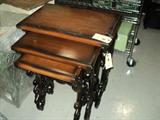 Sturdy Wood and Iron Nesting Tables
