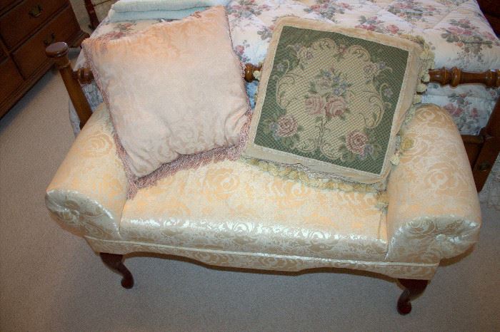 Small upholstered bench
