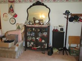 Beautiful cabinet with mirror and antique music cabinet