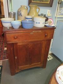 antique wash stand and crockery