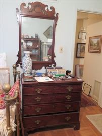 antique chest and mirror