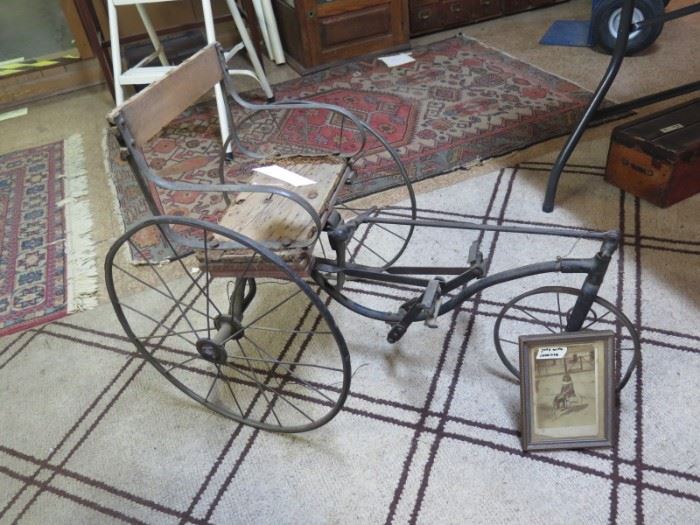 childs buggy with pic circa 1860