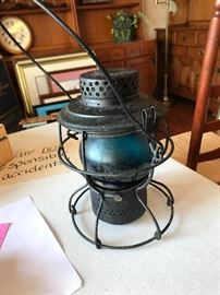 Antique 1925 Handlan L & N Railroad lantern. Blue globe has L & N etched on it. Rare find