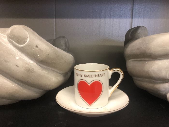 Vintage espresso Valentines cup and saucer