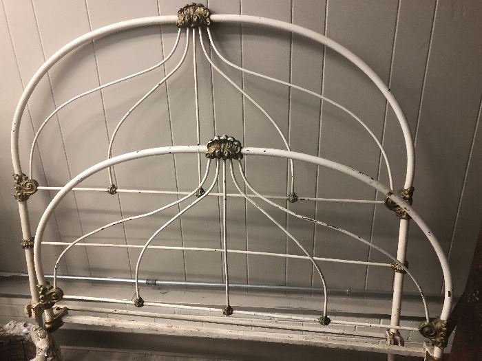 Hard to find antique iron full size bed