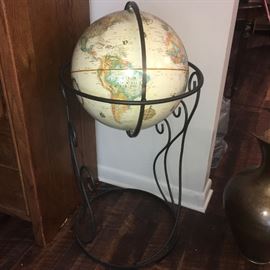 Globe on iron stand