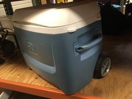 one of two rolling ice chests
