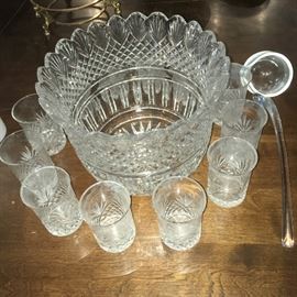 Crystal punch set with 12 glasses