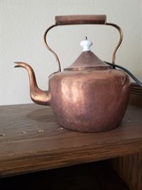 Hand Dovetailed Antique Copper Tea Kettle