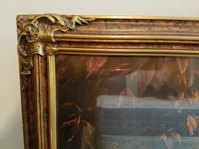 Vintage print in wonderful old frame.  The Holy Family.  32.5" x 16.5" 
