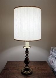 Solid brass, traditional style table lamp with 3-way light  31" tall (to top of shade).