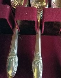 Rogers Bros. 1847 IS Silver plated flatware, "First Love."  Service for 8; silverware chest included.