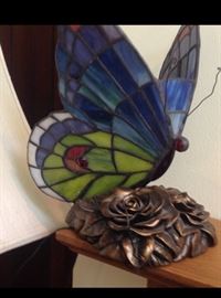 Stained glass butterfly light