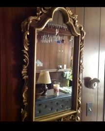 Large  Gold tone wall mirror