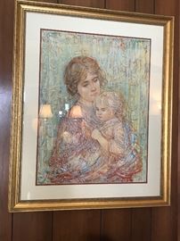 Edna Hibel water color print 200/1000 -this artist is known for her mother and child paintings-Highly sought after
