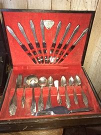 Triple Silverplate flat ware set-for 8  and box