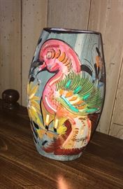 Hand painted   Flamingo vase style light 