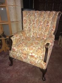 Queen Anne upholstered side chair