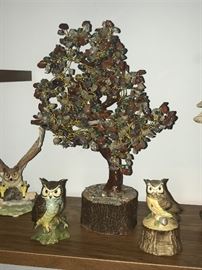  Multi color rock tree and of course more owls 