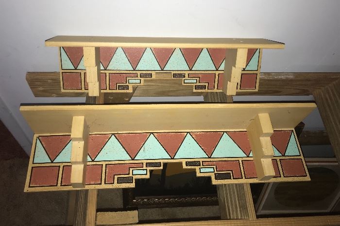 Two matching  Native American Indian shelves