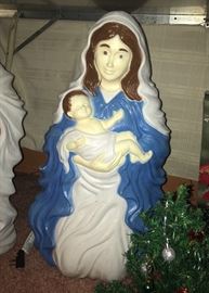 Mary, Joseph & baby Jesus blow mold 