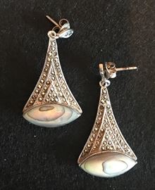  Sterling silver marcasite earrings 